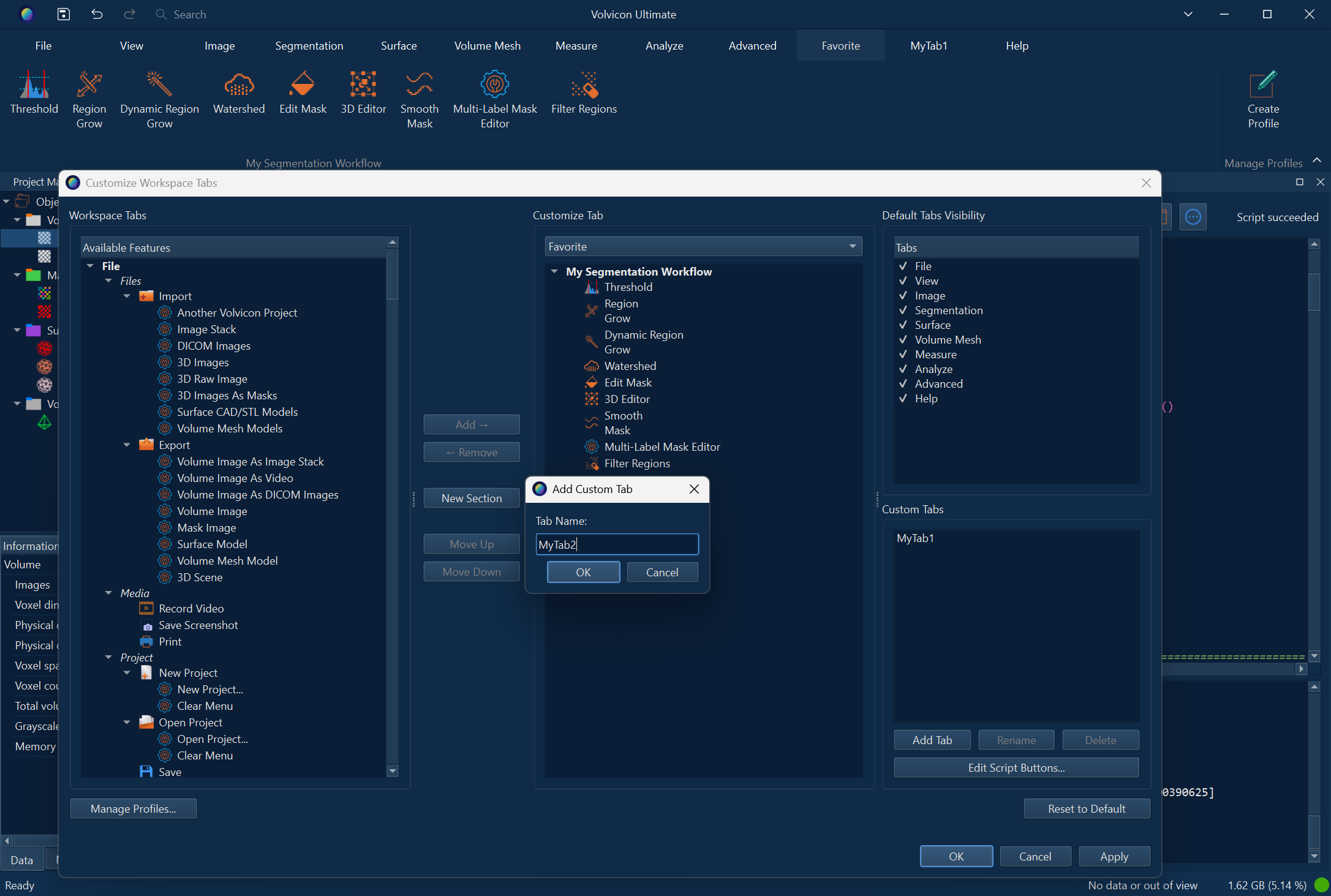 Manage Profiles Dialog