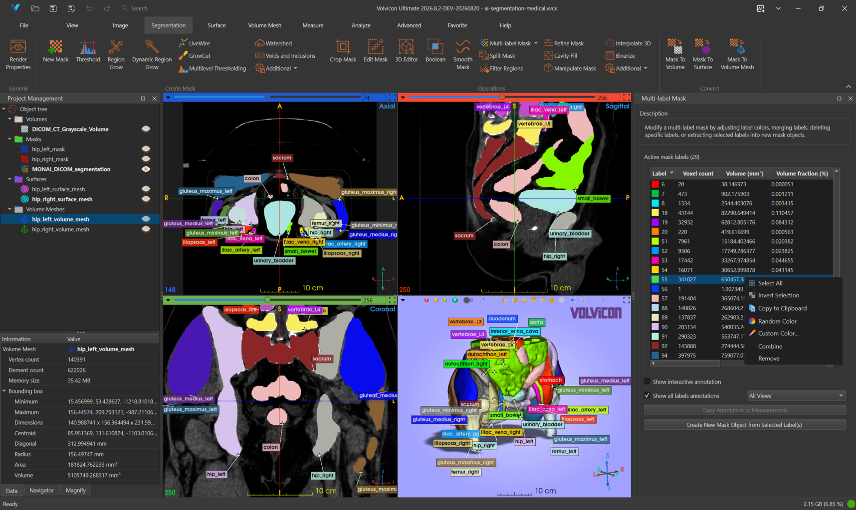 Multi-label mask editor annotations