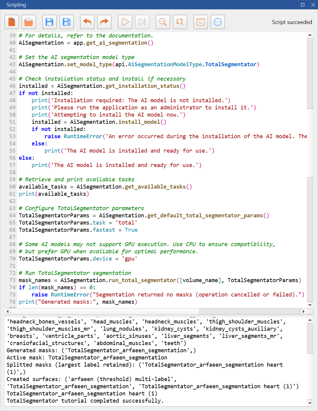 Python Scripting Editor in Blue Theme